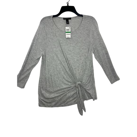 INC International Concepts Peasant Top, Heather Belle Grey, Size Large - Picture 1 of 7